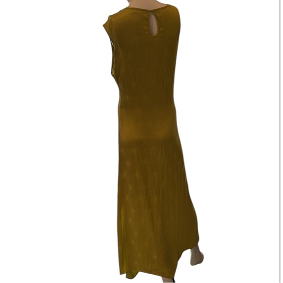 House of Harlow 1960 Chartreuse Cutout Satin Slip Midi Dress Size Medium - Picture 7 of 11